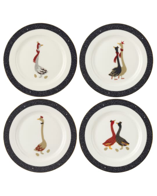 Spode Assorted Geese Dessert Plates, Set of 4 Neiman Marcus