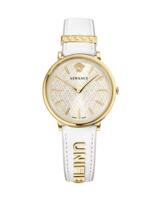 38mm Unified Manifesto Leather Watch White