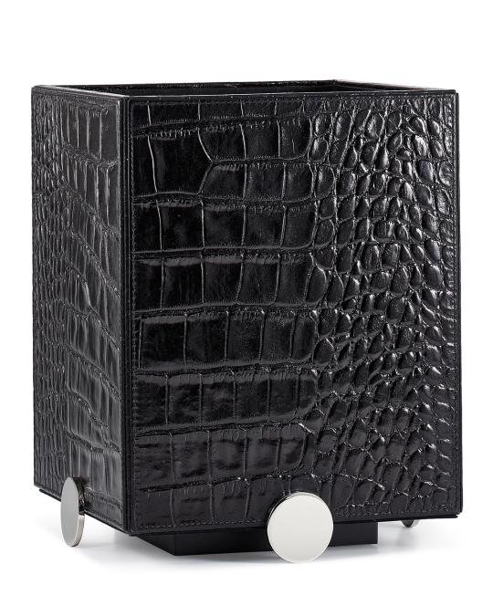 Labrazel Discus Black Wastebasket | Neiman Marcus