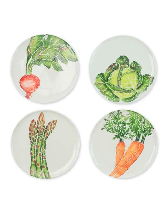 Vietri Spring Vegetables Assorted Salad Plates, Set Of 4 