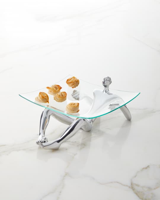 Carrol Boyes Glass Platter and Stand Neiman Marcus