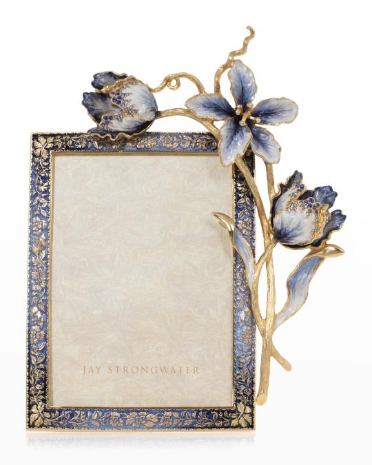 Jay Strongwater Indigo Tulip Picture Frame, 5