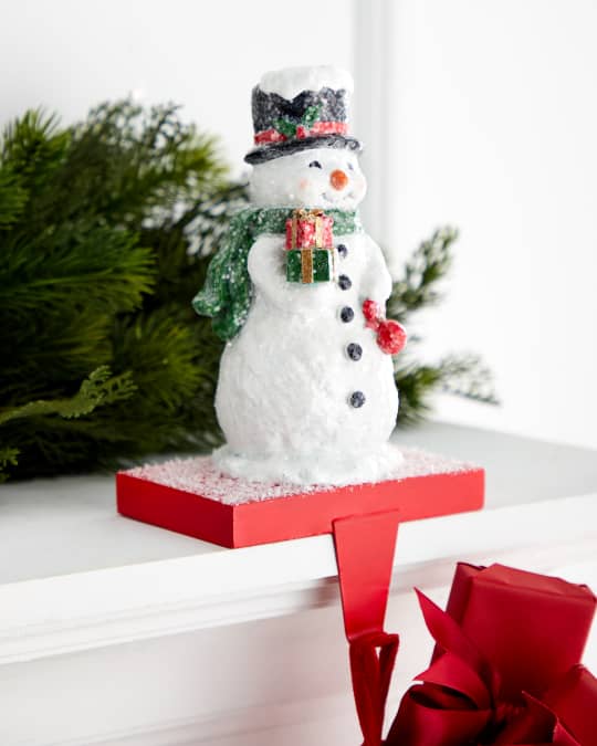 Exclusive 9" Resin Snowman Stocking Holder Neiman Marcus