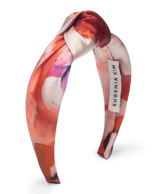 Eugenia Kim Karyn Floral Print Knotted Satin Headband  display picture 2