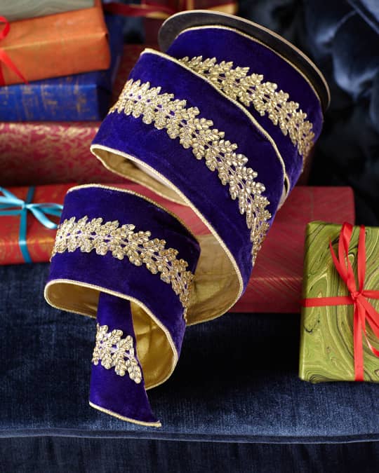 D. Stevens Purple Velvet Ribbon With Rhinestones, 4