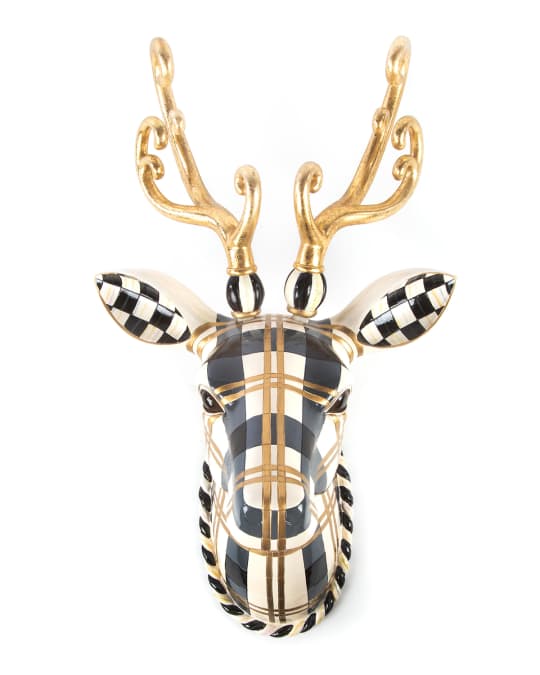 MacKenzieChilds Golden Hour Tartan Deer Mount Neiman Marcus