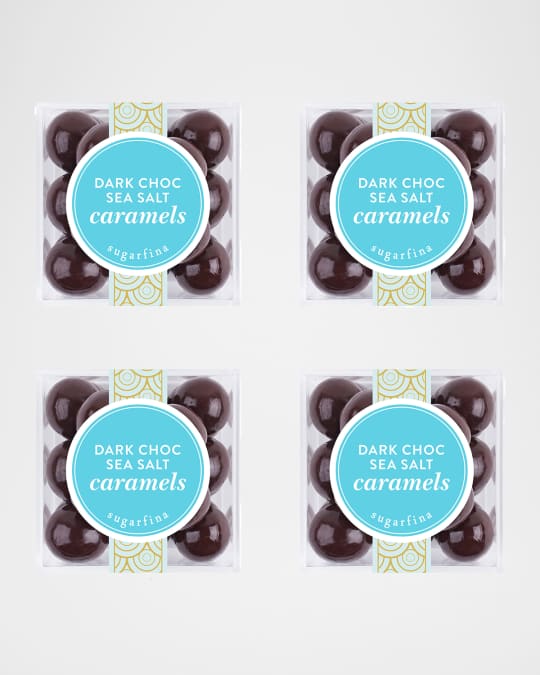 Dark Chocolate Sea Salt Caramels, Small Cube 4-Piece Kit