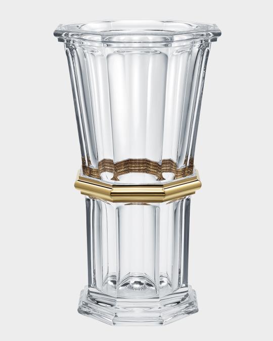 Baccarat Harcourt Gold Straight Vase | Neiman Marcus