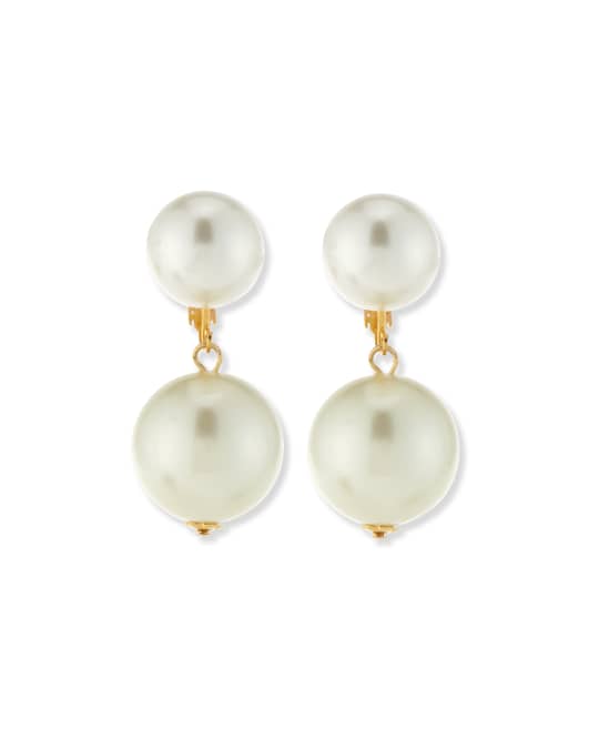 Double Pearly Drop Earrings
