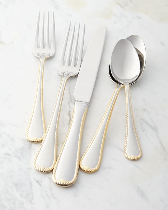 65-Piece Cameo Gold Flatware Service