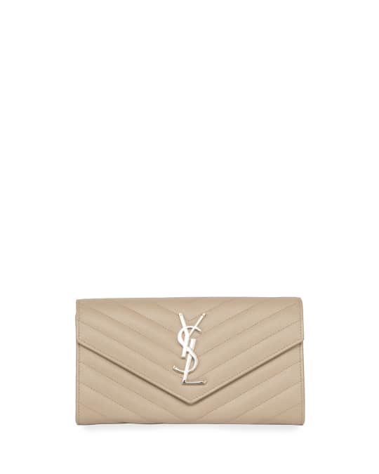 Saint Laurent Monogram YSL Medium Leather Flap Continental Wallet ...