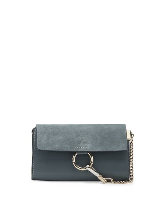 Chloe Faye Suede/Leather Wallet-on-a-Strap