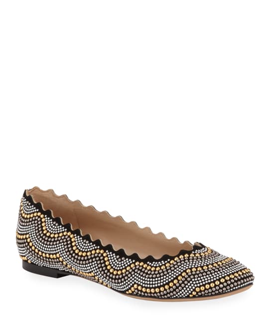 Lauren Studded Suede Ballet Flats