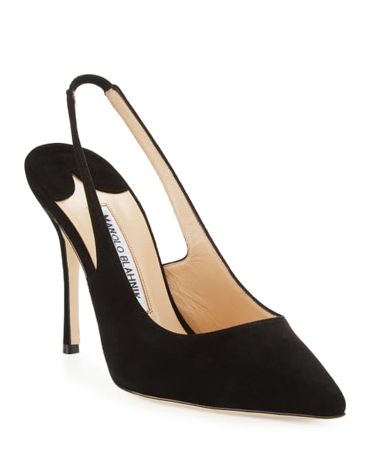 Manolo Blahnik Allura 105 mm Suede Slingback Pump | Neiman Marcus