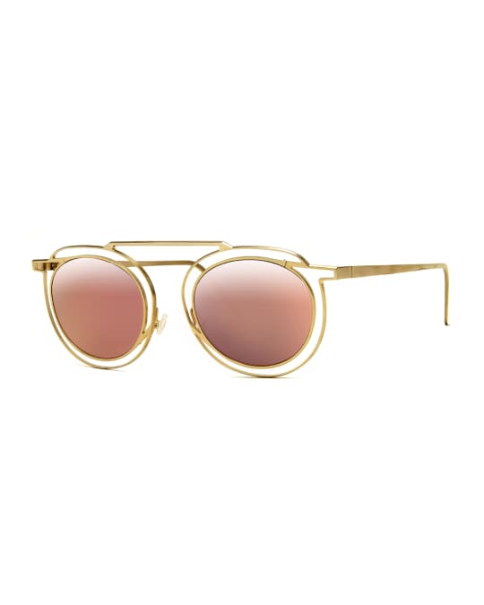 Potentially Cutout Round Sunglasses, Pink