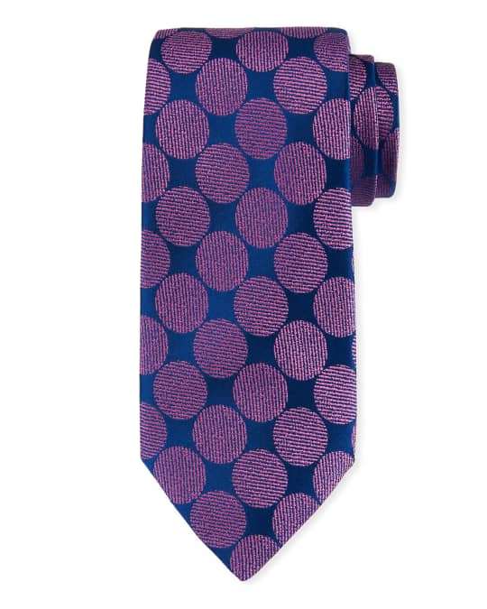 Charvet Adjoining Large-Dot Silk Tie | Neiman Marcus