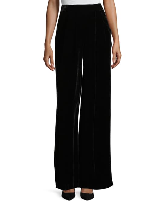 Eileen Fisher Velvet Wide-Leg Pants | Neiman Marcus