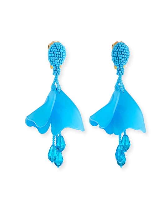 Oscar de la Renta Mini Impatiens Flower Drop Earrings Neiman Marcus