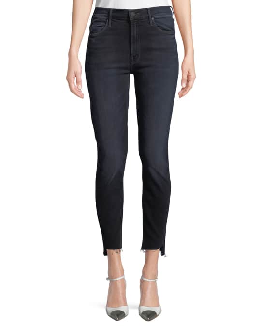 MOTHER Stunner Zip Two Step Fray Skinny Jeans | Neiman Marcus