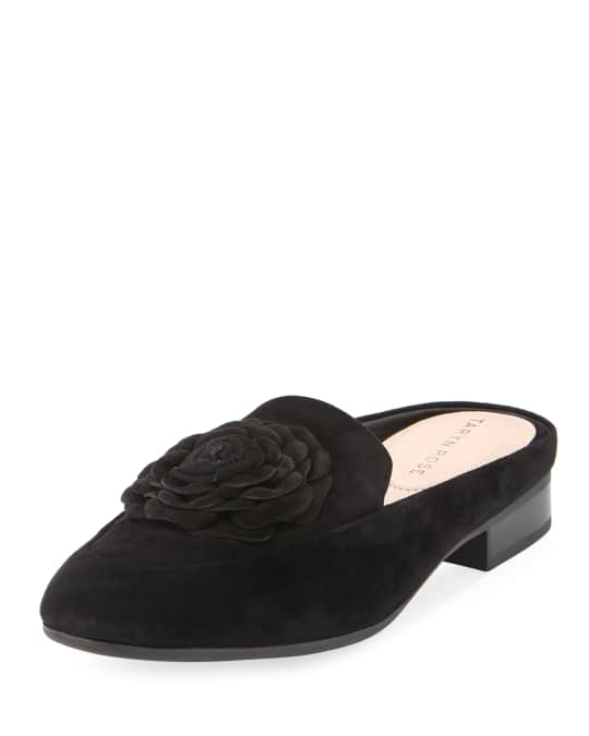 Taryn Rose Blythe Floral Suede Mule Loafer Neiman Marcus