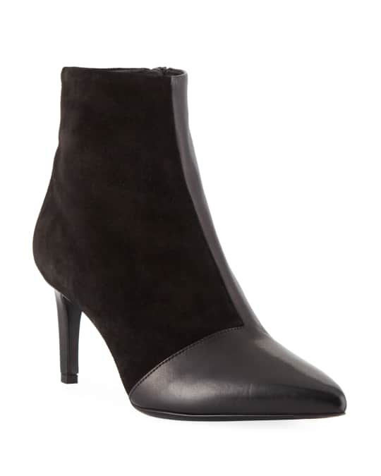 Rag & Bone Beha Mixed Leather & Suede Zip-Up Booties | Neiman Marcus