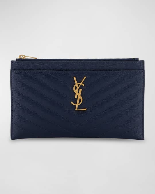 Monogram ysl matte hot sale quilted bill pouch wallet