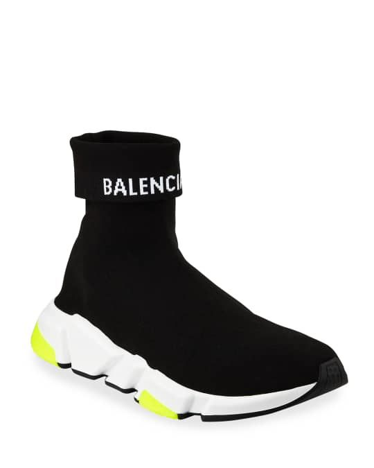 Balenciaga Men's Speed High-Top Stretch-Knit Sock Sneakers | Neiman Marcus