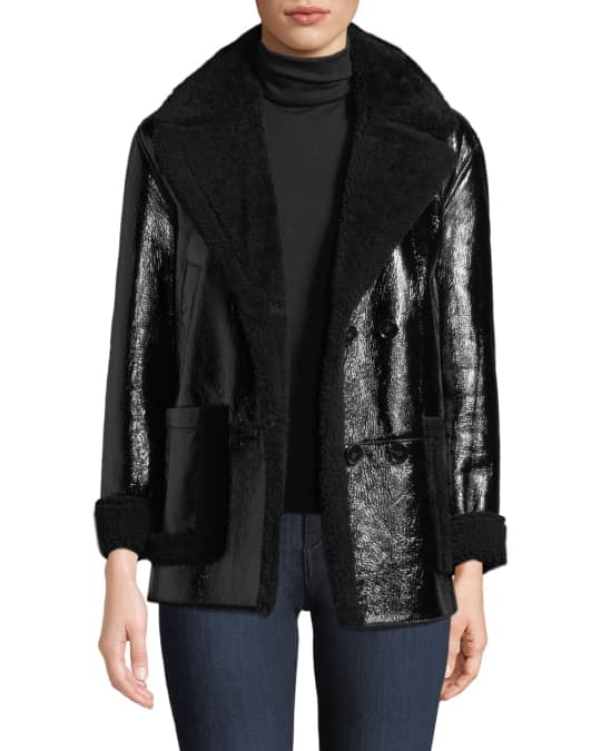 Theory varnished leather coat hot sale