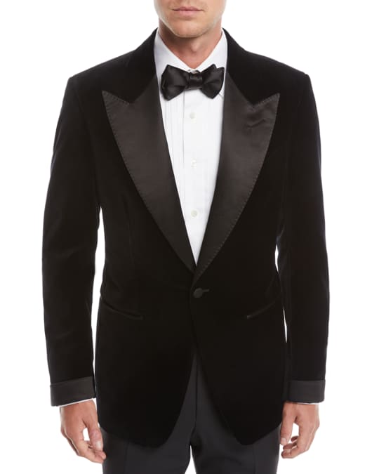 TOM FORD Men's Shelton Shawl-Collar Liquid Velvet Tuxedo Jacket ...