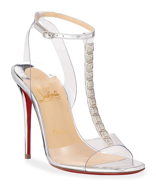 Christian Louboutin Jamais Assez 100 See-Through Red Sole Sandals ...