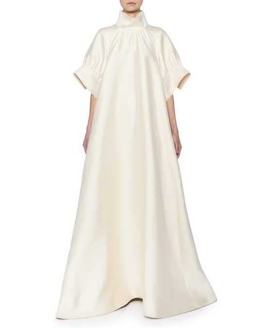 THE ROW Alba Mock-Neck Silk Gown | Neiman Marcus