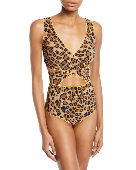 Elle Leopard Print Underwire Monokini Swimsuit
