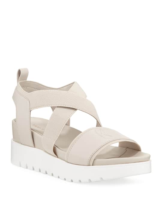 Taryn Rose Stephanie Leather Wedge Comfort Sandals | Neiman Marcus