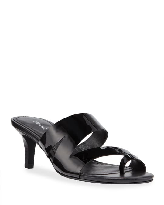 Donald J Pliner Klarisa Asymmetric Patent Slide Sandals | Neiman Marcus