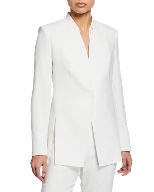 Elie Tahari Ava One-Snap Slit Blazer Jacket | Neiman Marcus