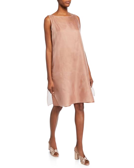 Eileen Fisher Washed Silk Organza Layering Dress Neiman Marcus