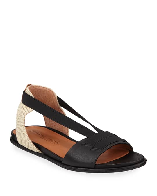 Lark Elastic Strap Leather Sandals