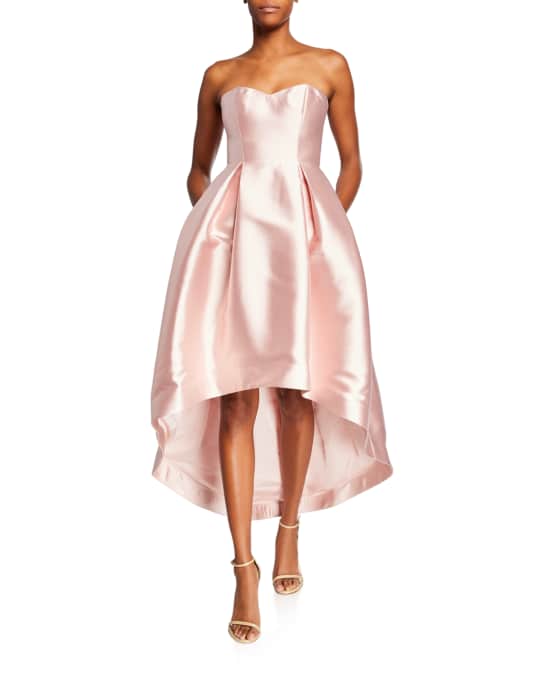 Roxanne Strapless High Low Bustier Satin Dress