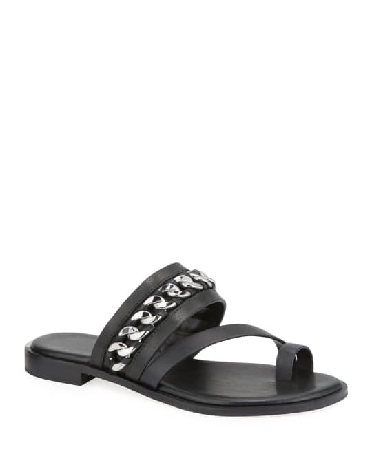 MICHAEL Michael Kors Bergen Flat Leather Chain Sandals Neiman Marcus