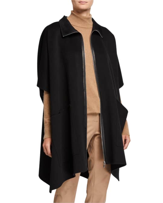 Lafayette 148 New York Zip-Front Luxe Cashmere Poncho | Neiman Marcus