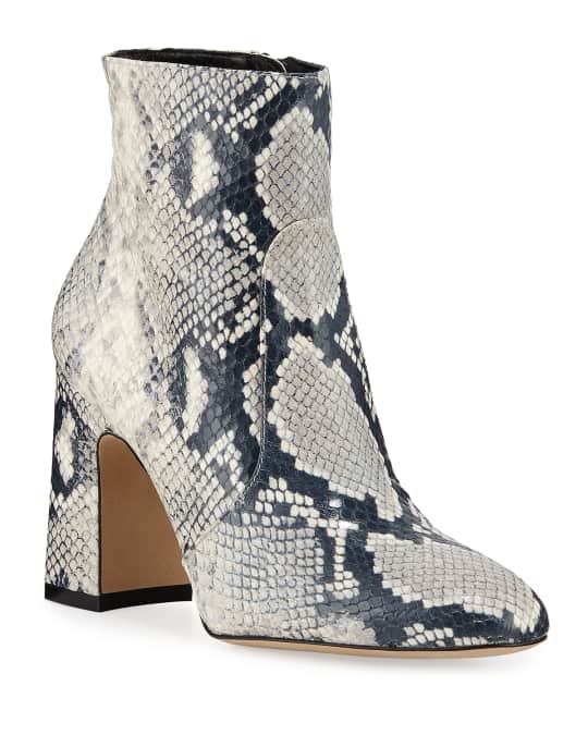 Nell Snake Print Leather Booties