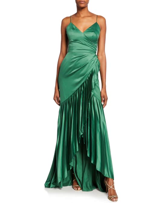 green emerald velvet dress San antonio satin midi dress emerald green – azura rose main image 1