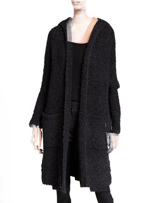 Eileen Fisher Open-Front Hooded Long Cardigan | Neiman Marcus