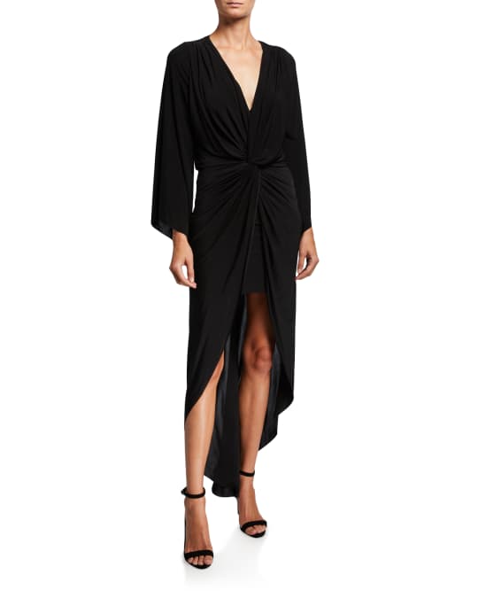 MISA Los Angeles Teget Twisted High-Low Maxi Dress | Neiman Marcus