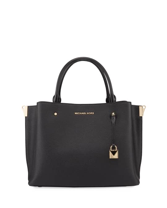 Arielle large pebbled leather satchel cheap