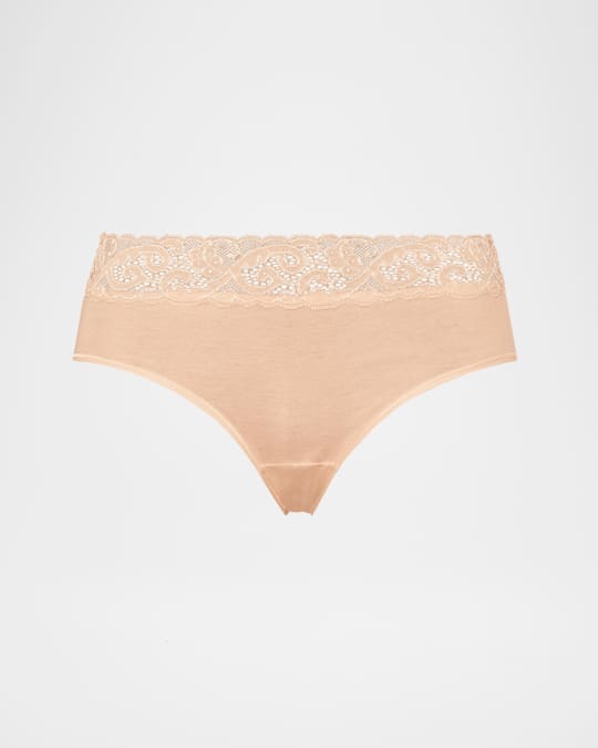 Hanro Cotton Lace - Slip Hipster In Cotone Supima Con Pizzo, Donna
