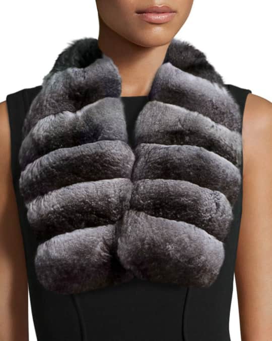 Gorski Chinchilla Fur Collar Natural Neiman Marcus