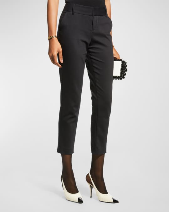 Alice + Olivia Stacey Slim Straight-Leg Cropped Trousers | Neiman Marcus