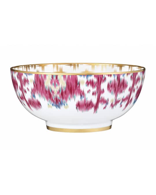Plat Hermès 'Voyage En Ikat' - Vert - Porcelaine - Neuf Sous Emballage