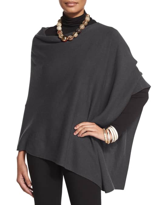Cozy Wool Poncho, Petite 